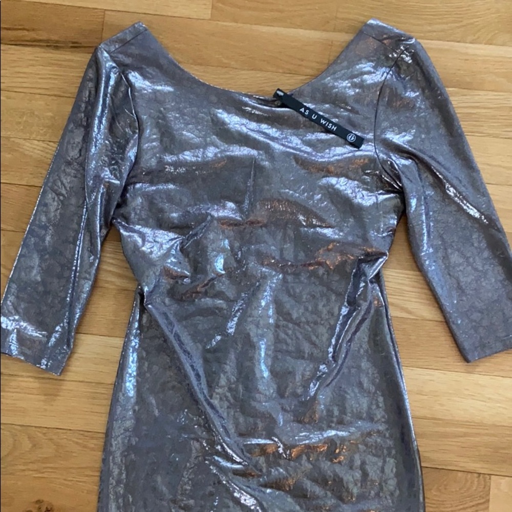 Metallic Form Fitted Dress